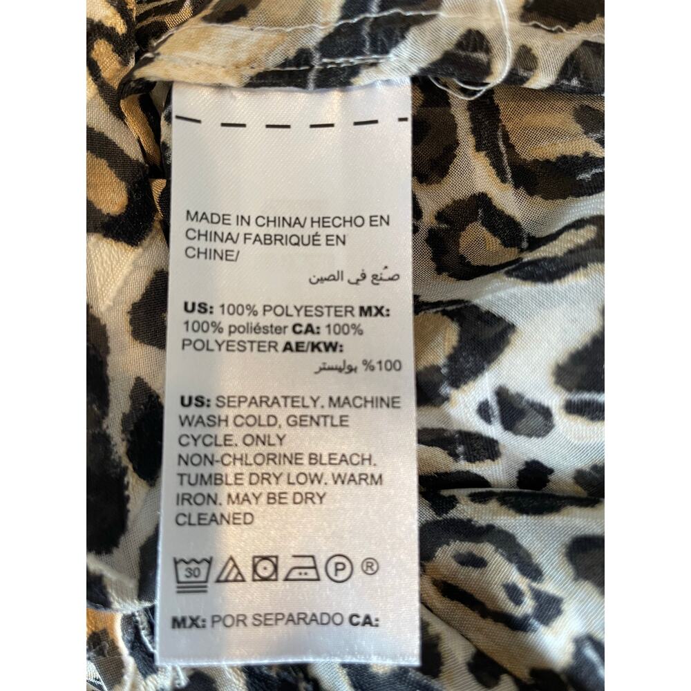 Chico’s Ruffle Front Blouse Tiered Peplum Hem Sz 3 (16/18) Animal Print Feminine - Picture 10 of 12